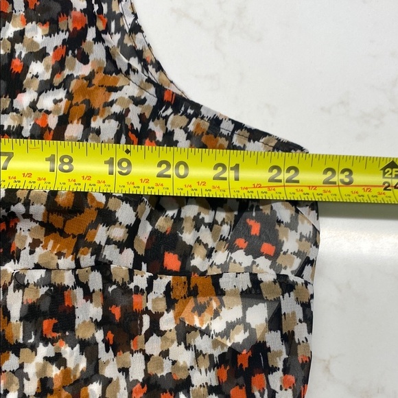 Lane Bryant Sleeveless Blouse Button Down Flowy Abstract Brown Black Size 16 - Picture 10 of 11